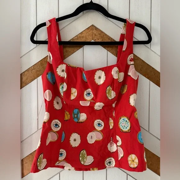 NWT Danielle Kroll x Anthro Maeve Square Neck Tailored Tank, Size S - Picture 3 of 6